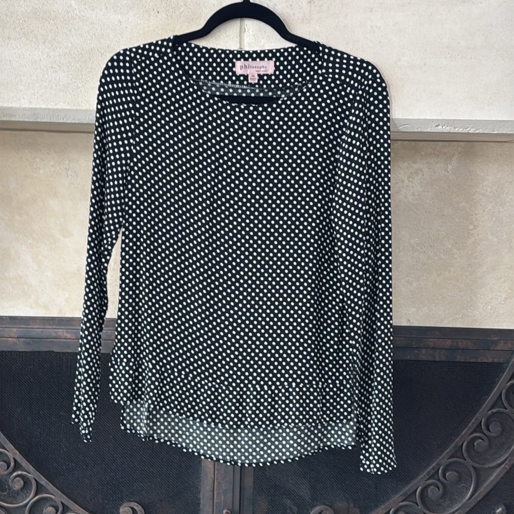 Philosophy Black and White Polka Dot Top